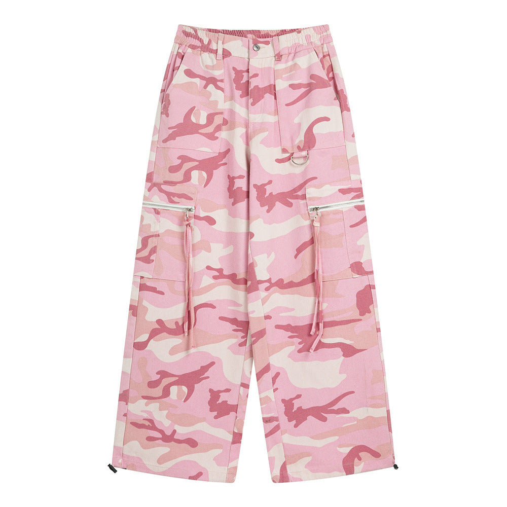American High Street Camouflage Workwear Wide Leg Pants