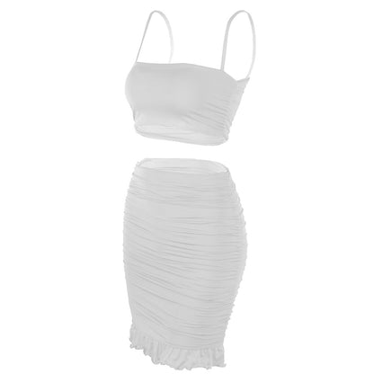 Camisole with ruffled hip skirt