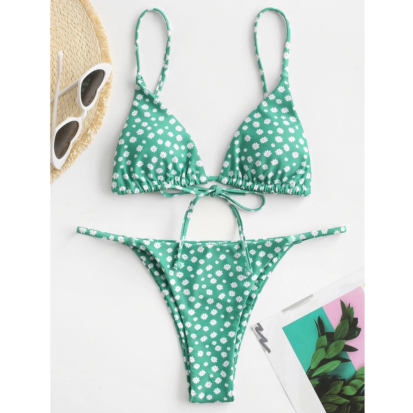 Bộ bikini nhuộm thắt nơ gợi cảm