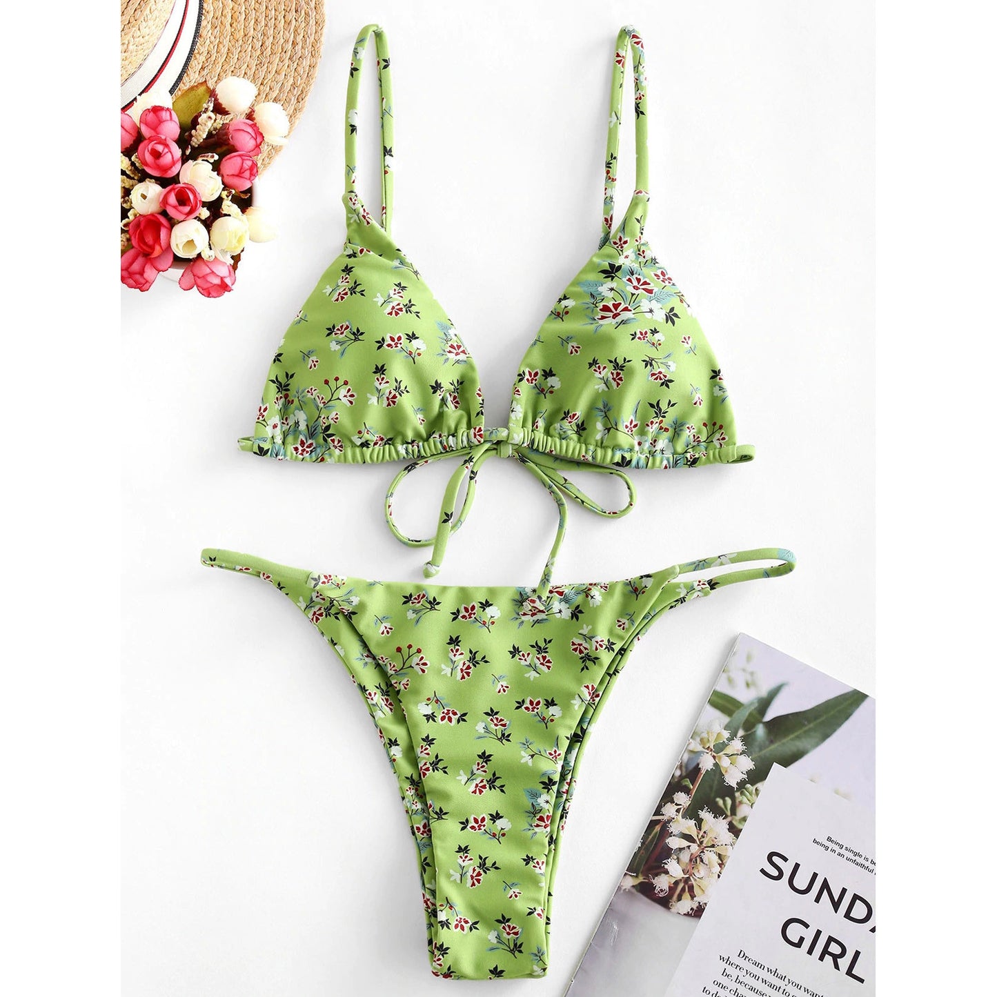 Bộ bikini nhuộm thắt nơ gợi cảm