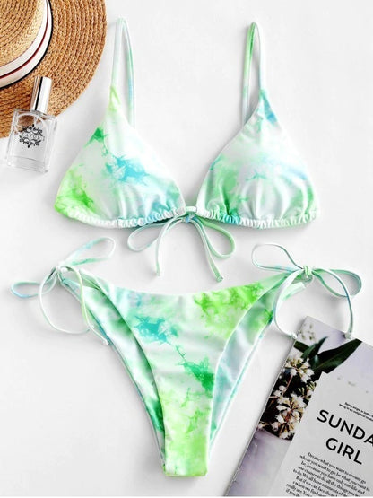 Bộ bikini nhuộm thắt nơ gợi cảm