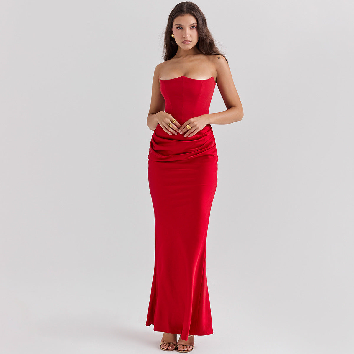 Slim Tube Top Long Dress Sexy Backless Party Evening Dresses