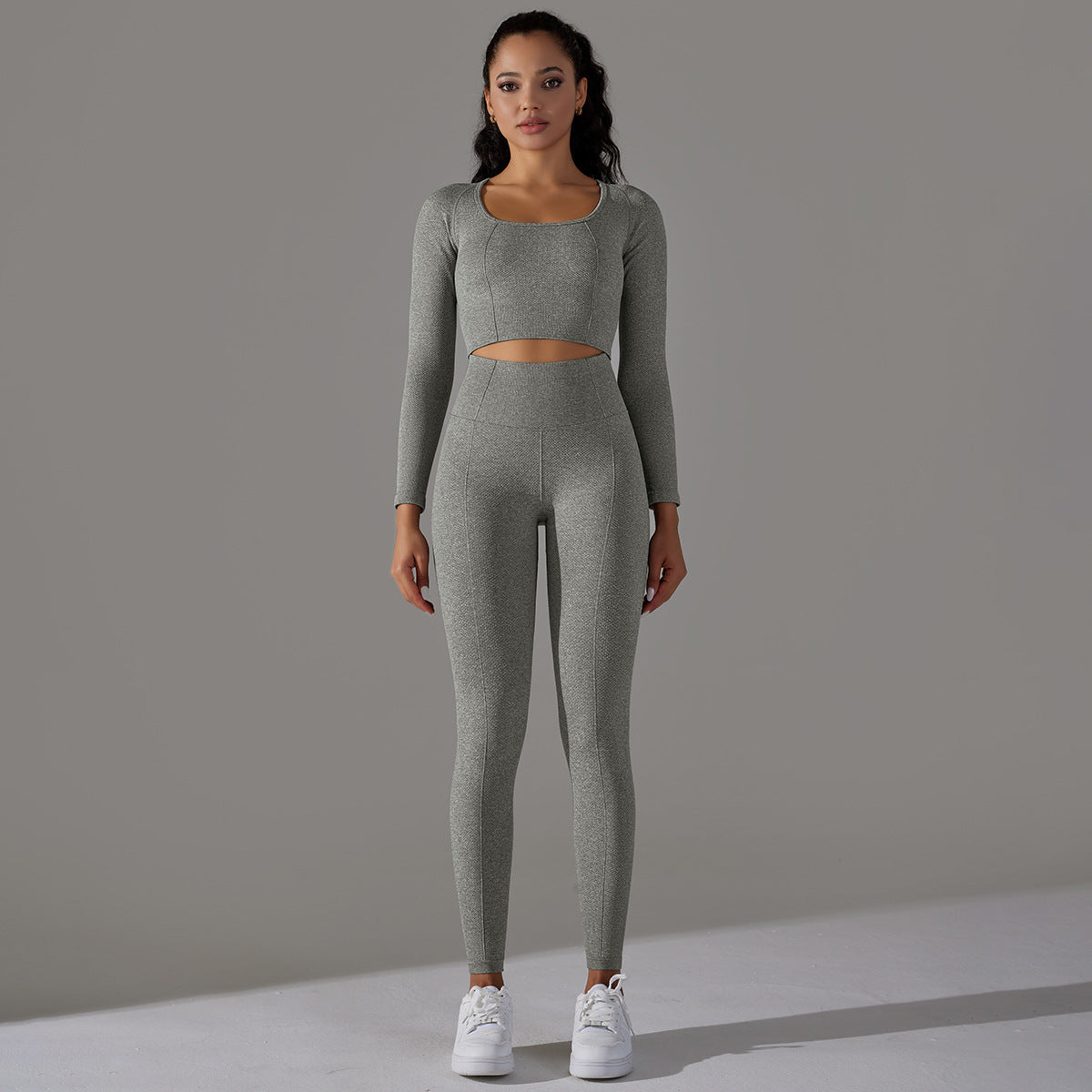 Knitted Polka Dot Jacquard High Elastic Tight Breathable Yoga Clothes Suit