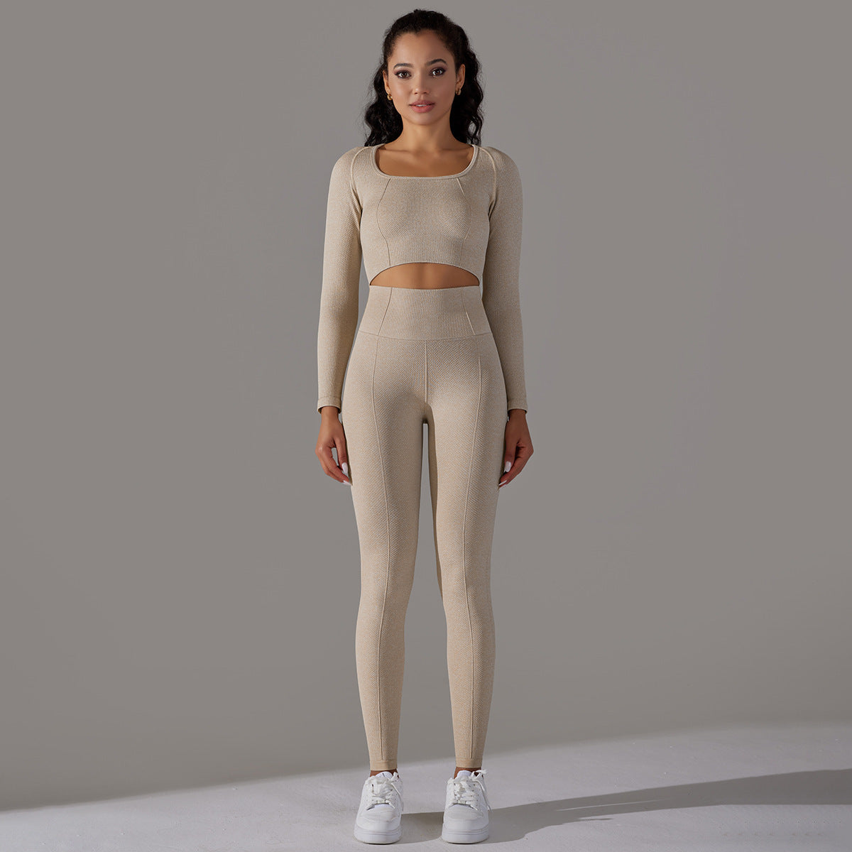 Knitted Polka Dot Jacquard High Elastic Tight Breathable Yoga Clothes Suit