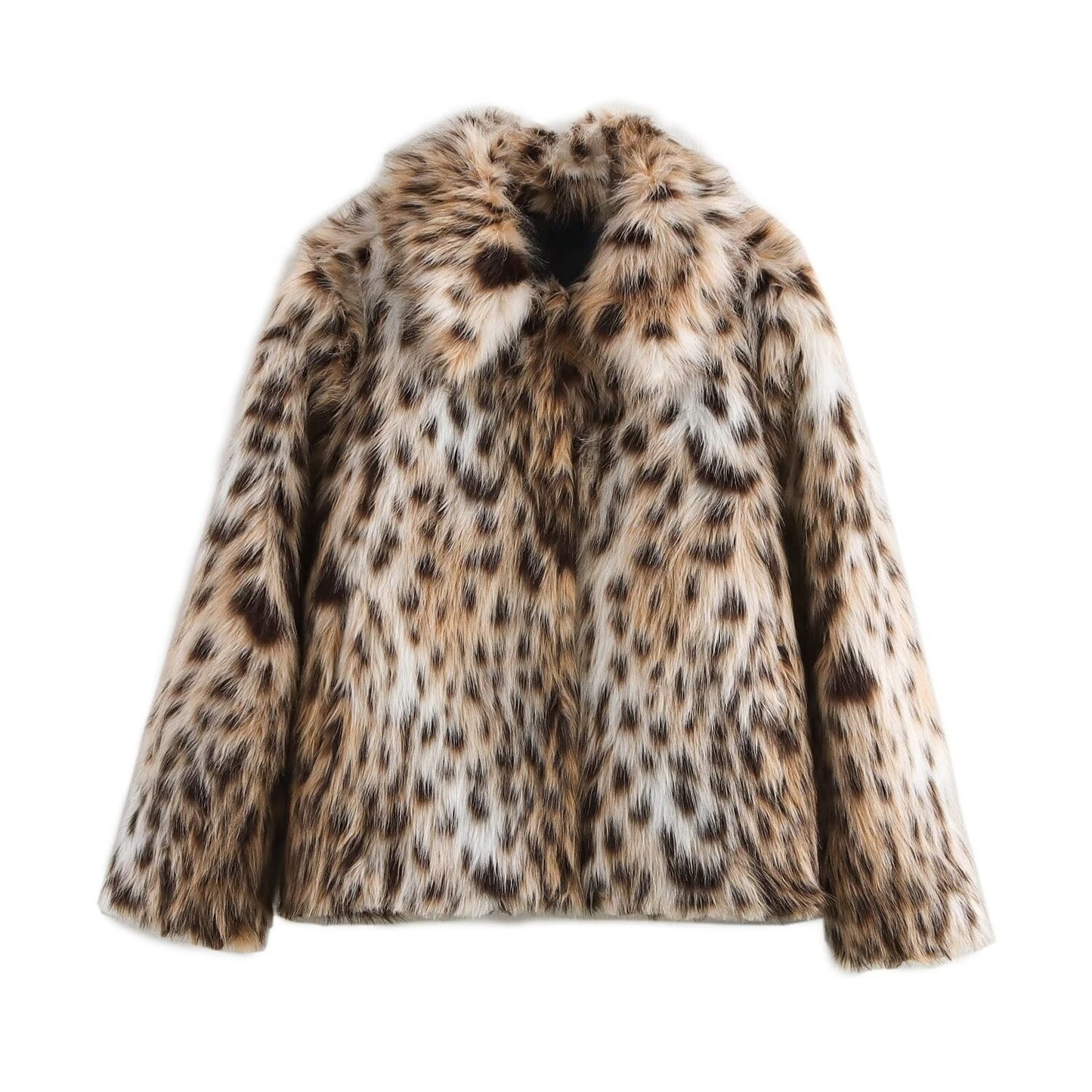 Women's Winter Fake Fur Leopard Coat