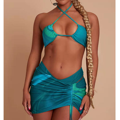 Women's Fashion Simple Low Waist Split Bikini Swimsuit