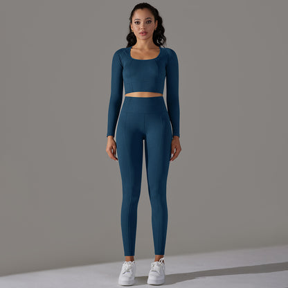 Knitted Polka Dot Jacquard High Elastic Tight Breathable Yoga Clothes Suit