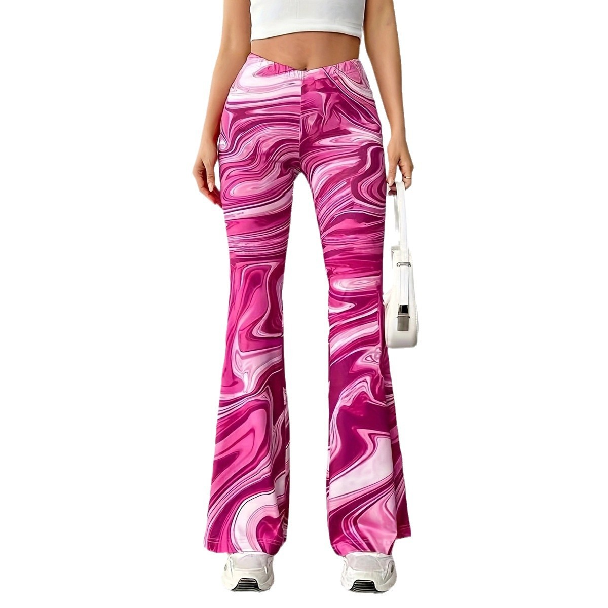 Women's Casual Wide Leg Print Bootcut Pants