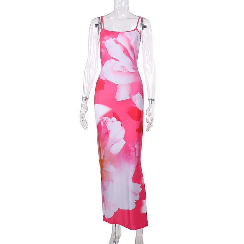 European And American Style Fashion Printing Slip Dress