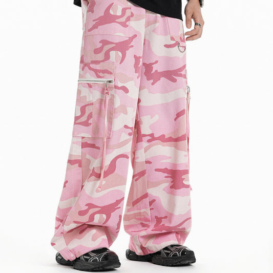 American High Street Camouflage Workwear Wide Leg Pants