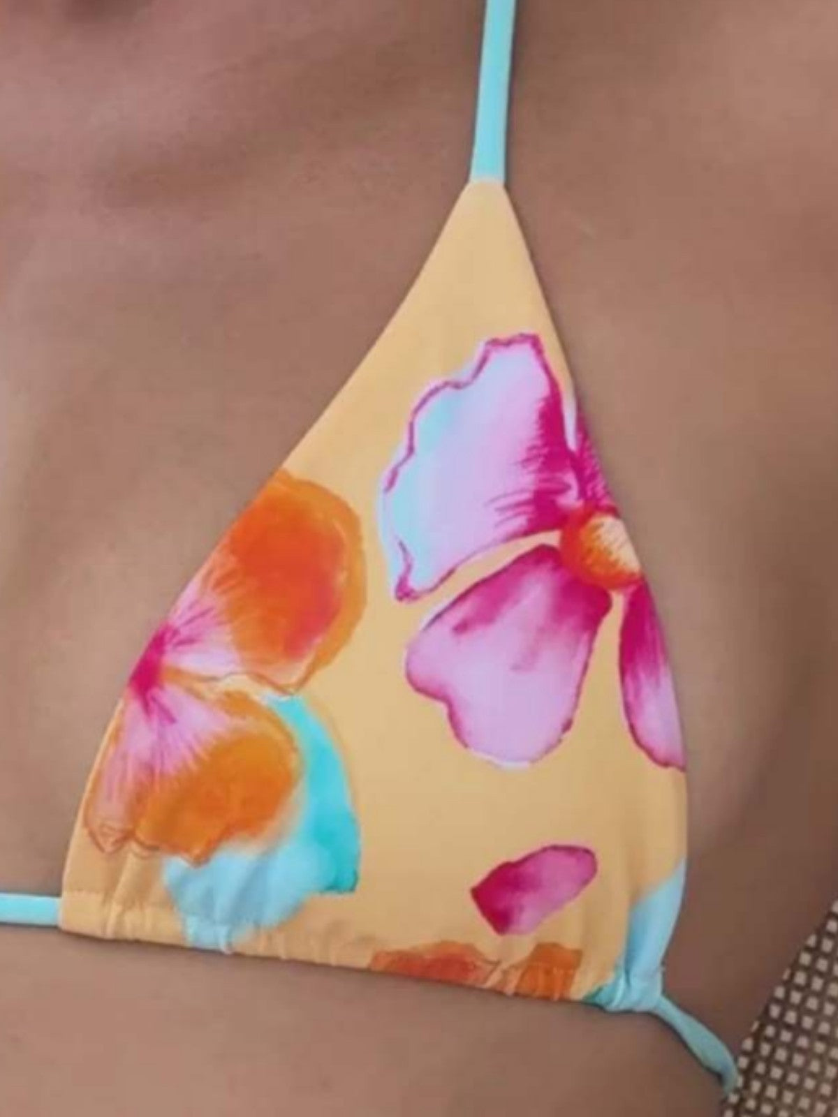 Women's Fashionable Floral Print Halter Bikini Swimsuit