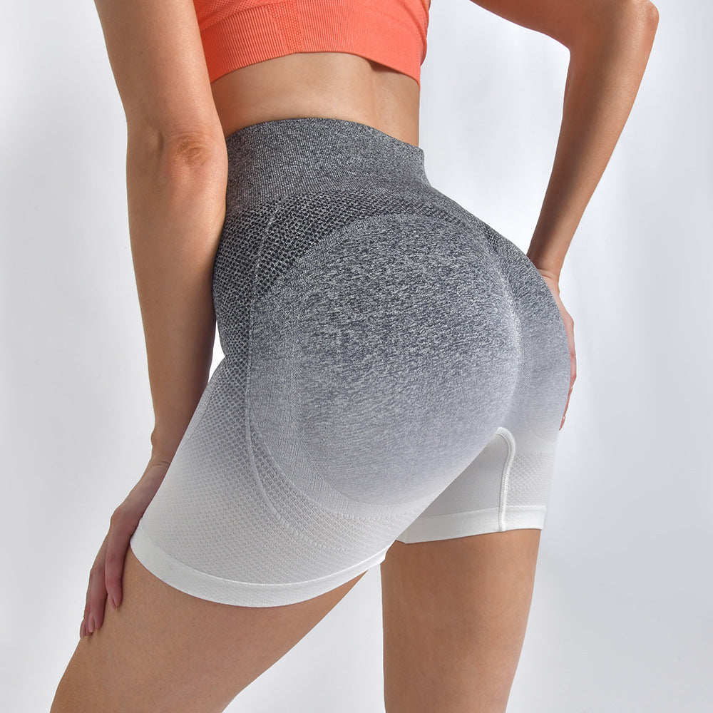 Pantalones cortos de yoga a rayas, pantalones ajustados de cintura alta que levantan la cadera para mujeres, leggings deportivos para correr y hacer ejercicio