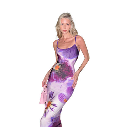 European And American Style Fashion Printing Slip Dress