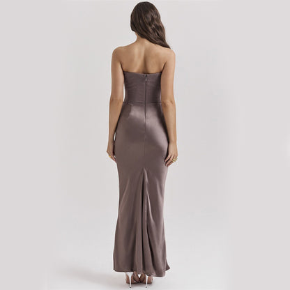 Slim Tube Top Long Dress Sexy Backless Party Evening Dresses