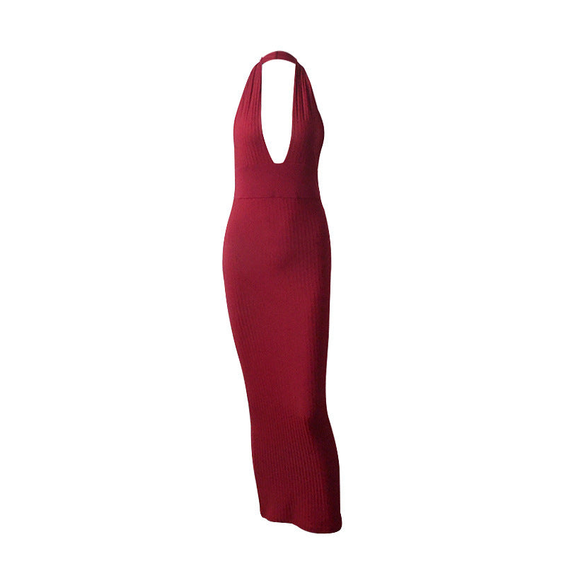 Women's Fishtail Deep V-neck Hollow Dress